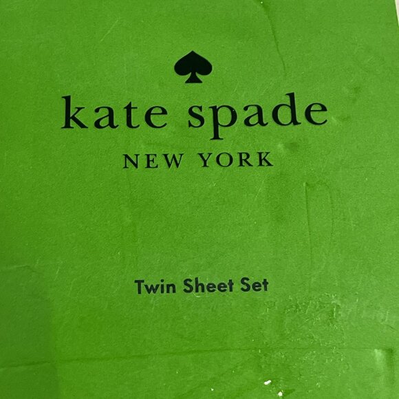 Kate Spade Twin Sheet Set Light Pale Gray Cotton Sateen Classic Neutral - Picture 4 of 8